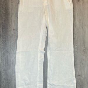 Banana Republic Martin Fit Cream Linen Pants 6p